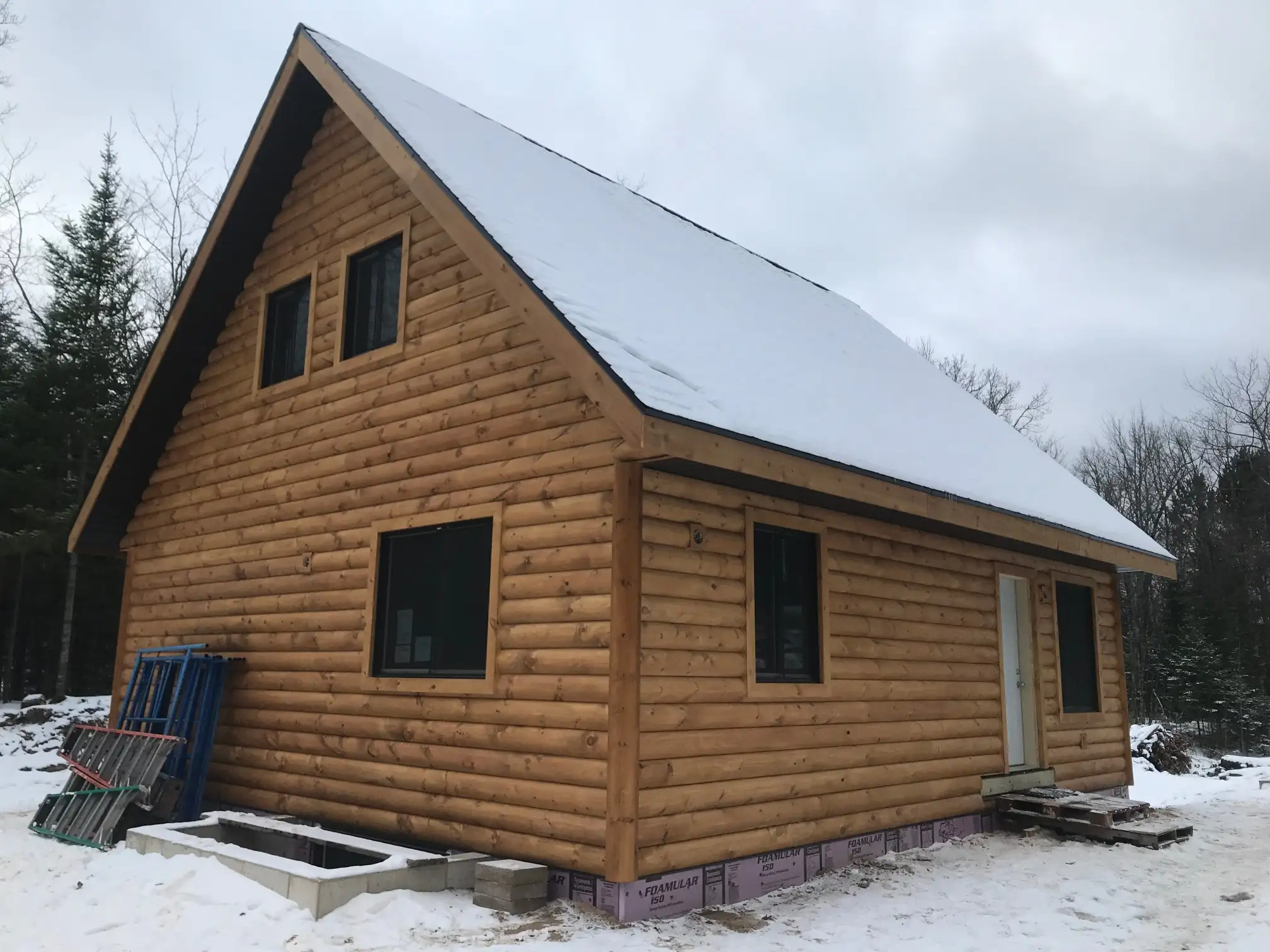 A newly constructed cabin 