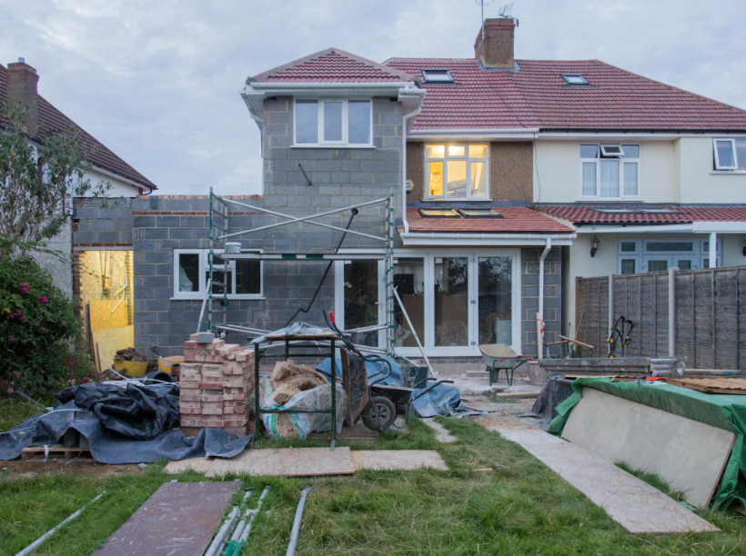Home addition and renovation in process
