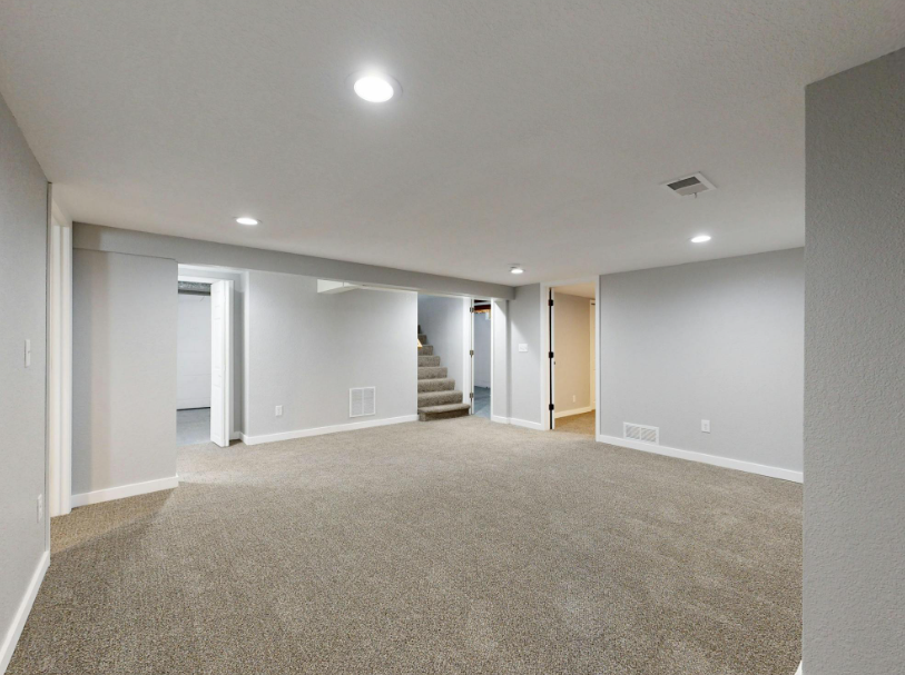  A newly finished basement.