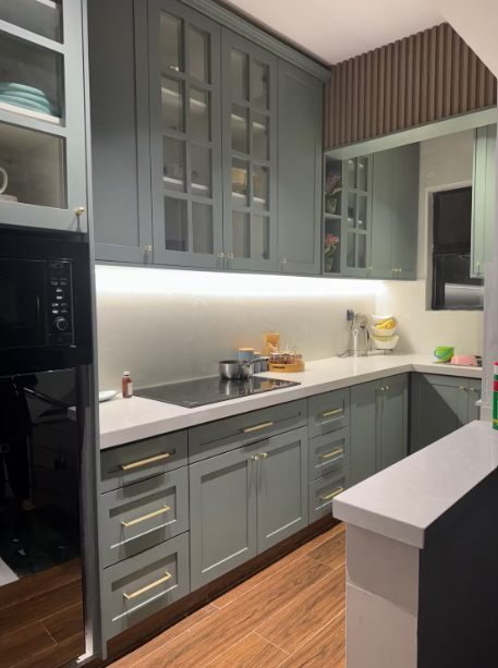 A newly remodeled kitchen.