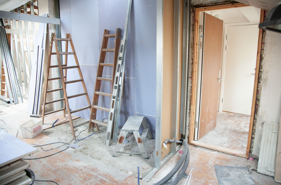 Home renovation underway by Modern Interiors.